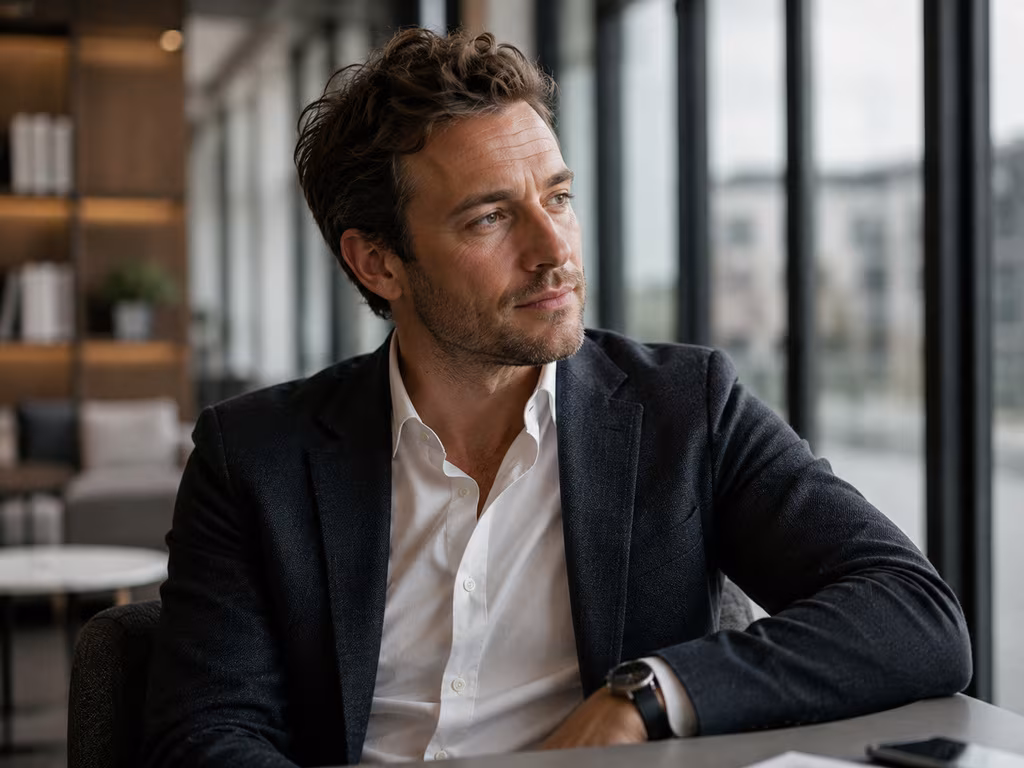 35 jaehriger mann buero fenster